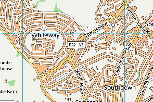BA2 1NZ map - OS VectorMap District (Ordnance Survey)