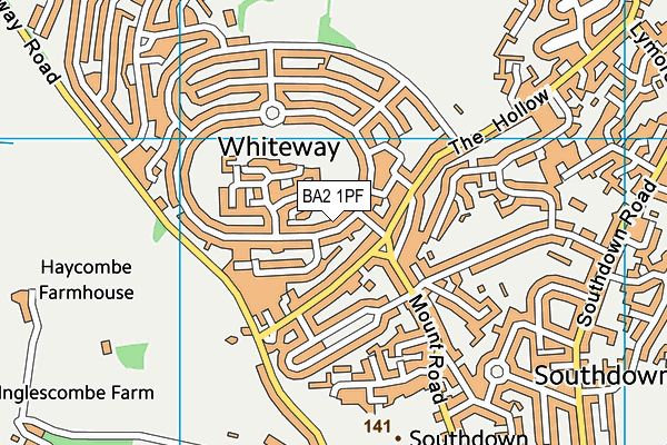 BA2 1PF map - OS VectorMap District (Ordnance Survey)