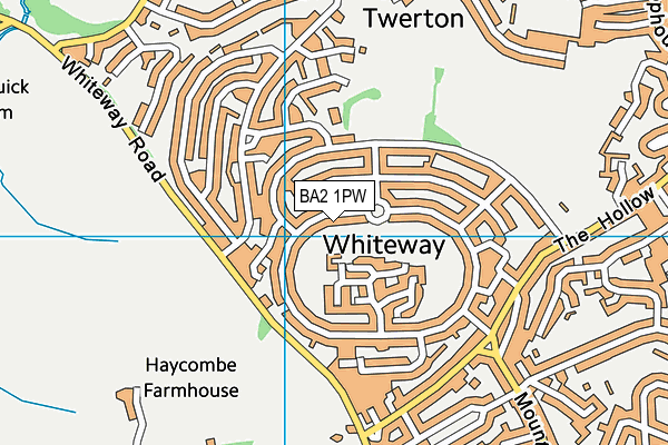 BA2 1PW map - OS VectorMap District (Ordnance Survey)