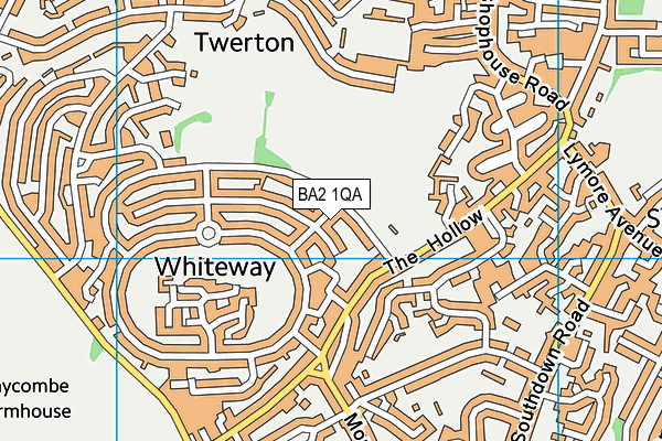 BA2 1QA map - OS VectorMap District (Ordnance Survey)