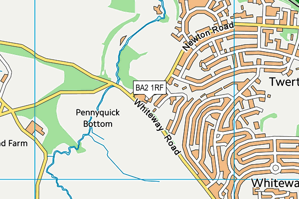 BA2 1RF map - OS VectorMap District (Ordnance Survey)