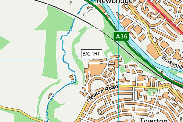 BA2 1RT map - OS VectorMap District (Ordnance Survey)