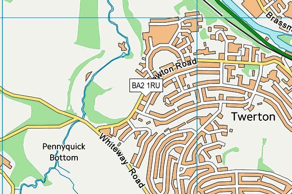 BA2 1RU map - OS VectorMap District (Ordnance Survey)
