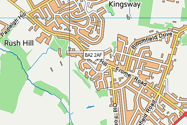 BA2 2AF map - OS VectorMap District (Ordnance Survey)