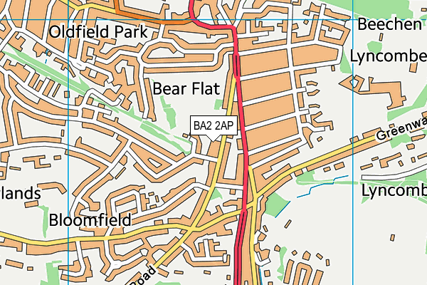 BA2 2AP map - OS VectorMap District (Ordnance Survey)