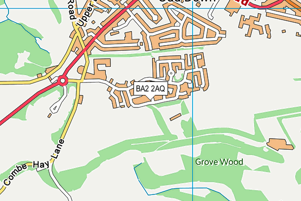 BA2 2AQ map - OS VectorMap District (Ordnance Survey)