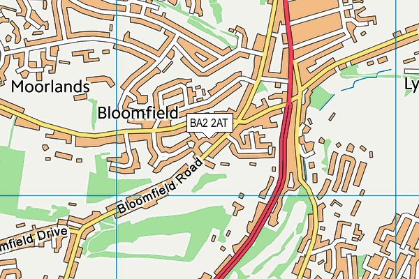 BA2 2AT map - OS VectorMap District (Ordnance Survey)