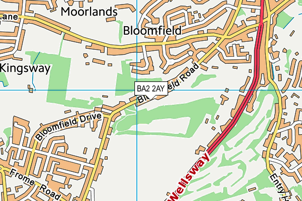 BA2 2AY map - OS VectorMap District (Ordnance Survey)