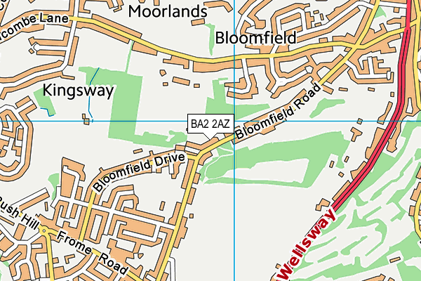 BA2 2AZ map - OS VectorMap District (Ordnance Survey)