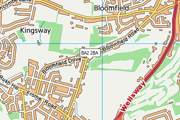 BA2 2BA map - OS VectorMap District (Ordnance Survey)