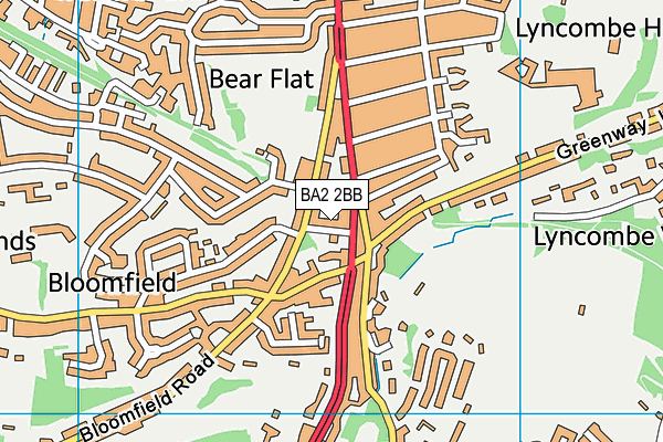 BA2 2BB map - OS VectorMap District (Ordnance Survey)