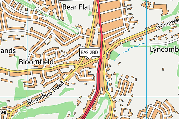 BA2 2BD map - OS VectorMap District (Ordnance Survey)