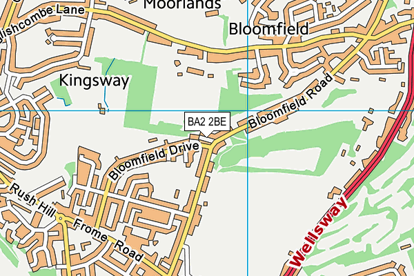 BA2 2BE map - OS VectorMap District (Ordnance Survey)