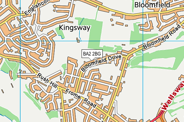 BA2 2BG map - OS VectorMap District (Ordnance Survey)