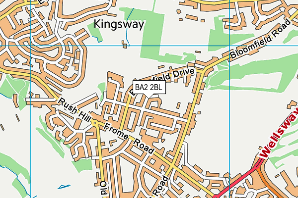 Hampset Cricket Club map (BA2 2BL) - OS VectorMap District (Ordnance Survey)