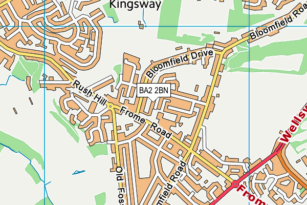 St Philip's CofE Primary School map (BA2 2BN) - OS VectorMap District (Ordnance Survey)