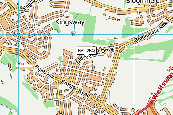 BA2 2BQ map - OS VectorMap District (Ordnance Survey)