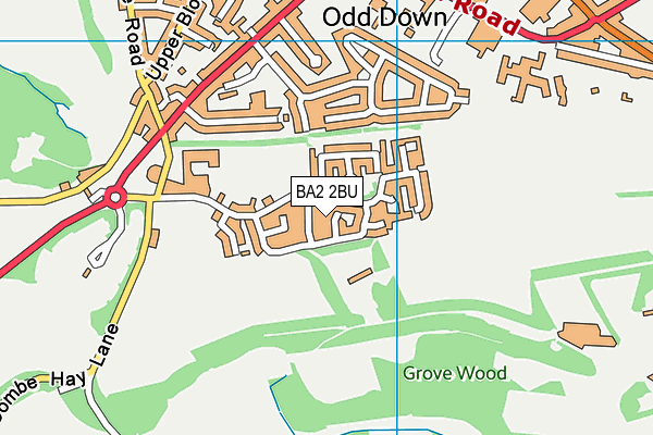 BA2 2BU map - OS VectorMap District (Ordnance Survey)