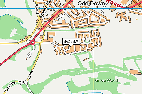 BA2 2BW map - OS VectorMap District (Ordnance Survey)