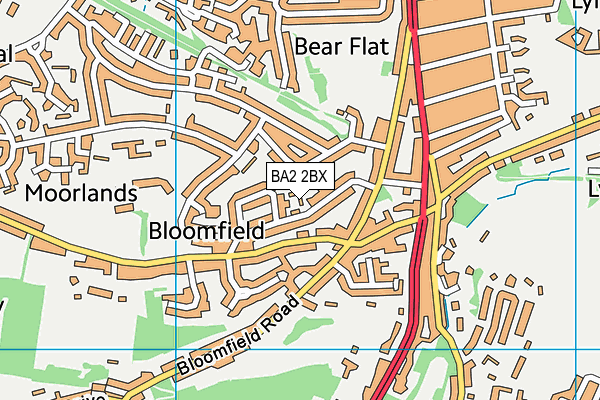 BA2 2BX map - OS VectorMap District (Ordnance Survey)