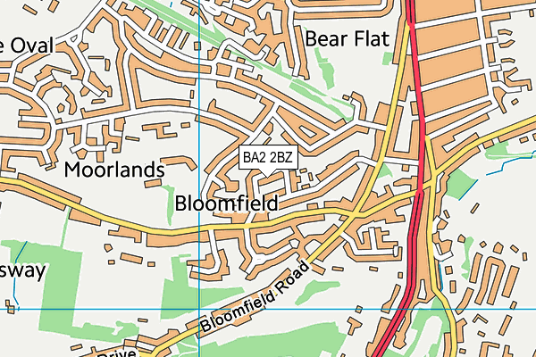 BA2 2BZ map - OS VectorMap District (Ordnance Survey)