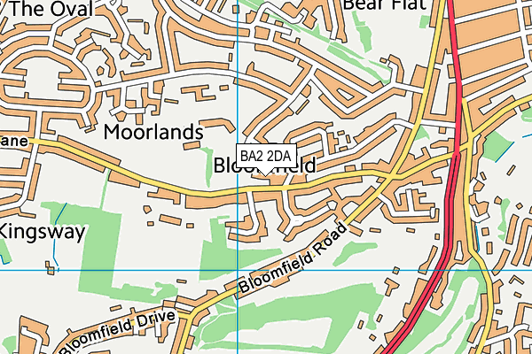 BA2 2DA map - OS VectorMap District (Ordnance Survey)