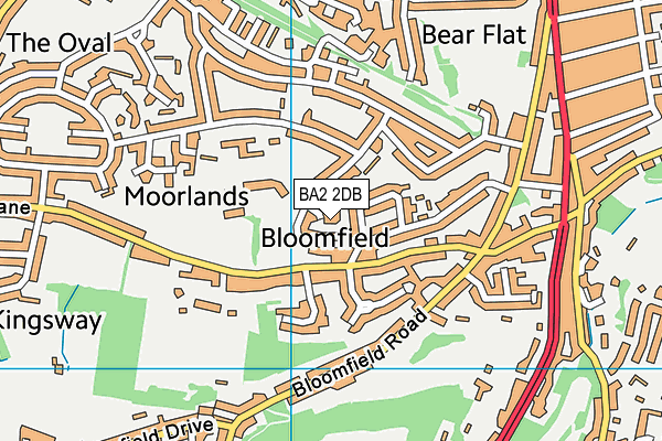 BA2 2DB map - OS VectorMap District (Ordnance Survey)