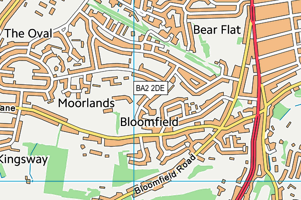 Moorlands Junior School map (BA2 2DE) - OS VectorMap District (Ordnance Survey)