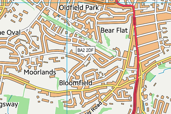 BA2 2DF map - OS VectorMap District (Ordnance Survey)