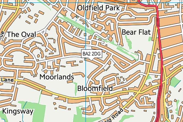 BA2 2DG map - OS VectorMap District (Ordnance Survey)