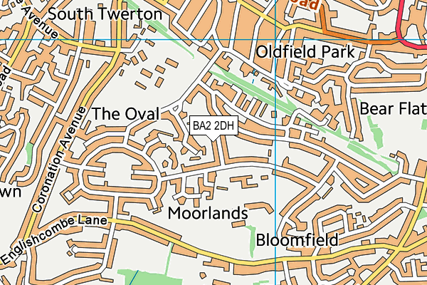 BA2 2DH map - OS VectorMap District (Ordnance Survey)