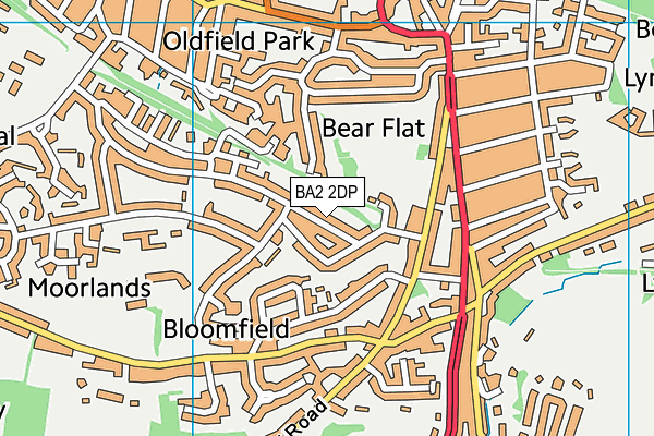 BA2 2DP map - OS VectorMap District (Ordnance Survey)