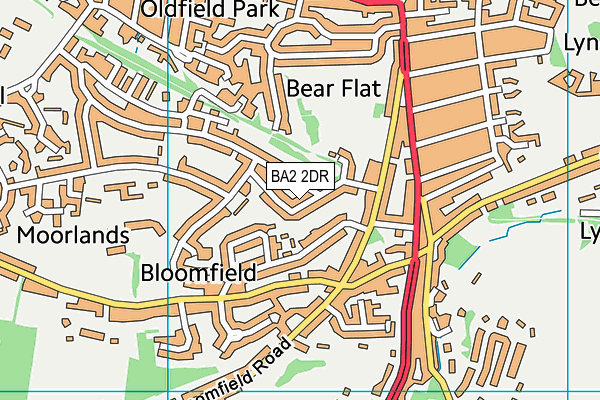 BA2 2DR map - OS VectorMap District (Ordnance Survey)