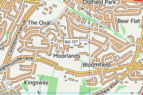 BA2 2DT map - OS VectorMap District (Ordnance Survey)