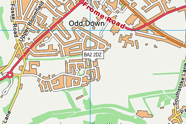 BA2 2DZ map - OS VectorMap District (Ordnance Survey)