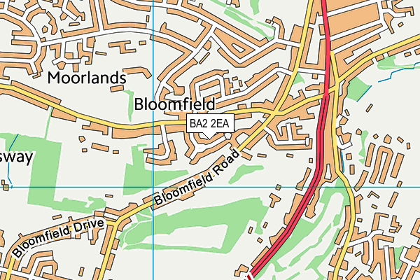 BA2 2EA map - OS VectorMap District (Ordnance Survey)
