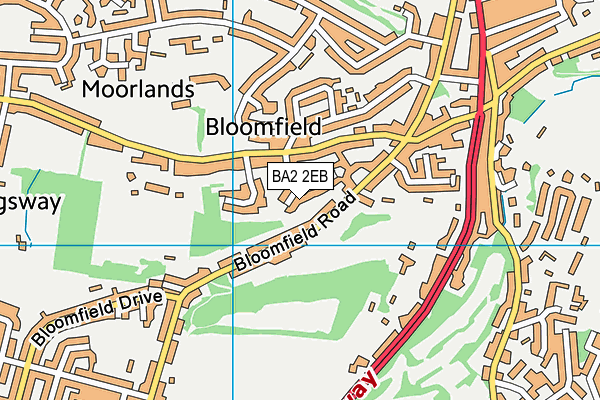 BA2 2EB map - OS VectorMap District (Ordnance Survey)
