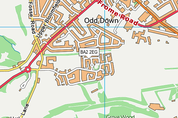 BA2 2EG map - OS VectorMap District (Ordnance Survey)