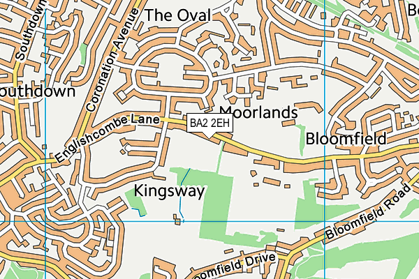 BA2 2EH map - OS VectorMap District (Ordnance Survey)
