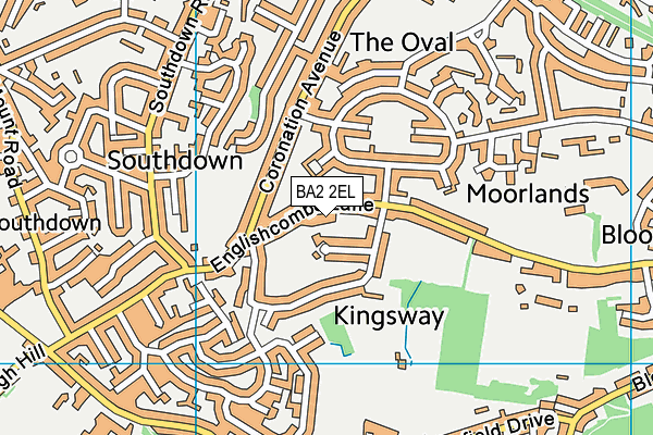 BA2 2EL map - OS VectorMap District (Ordnance Survey)
