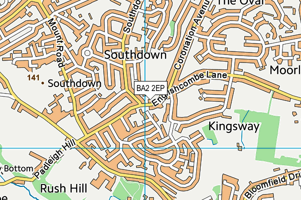 BA2 2EP map - OS VectorMap District (Ordnance Survey)