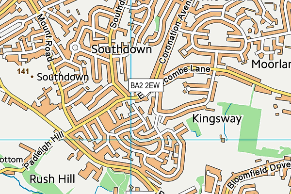 BA2 2EW map - OS VectorMap District (Ordnance Survey)