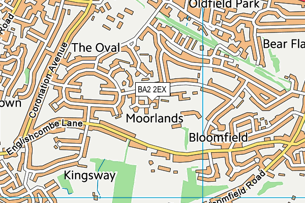 BA2 2EX map - OS VectorMap District (Ordnance Survey)