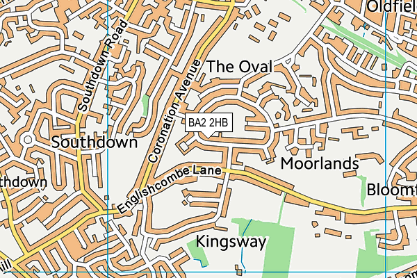 BA2 2HB map - OS VectorMap District (Ordnance Survey)