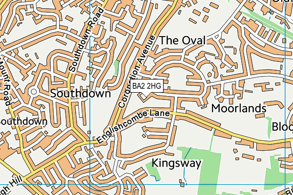 BA2 2HG map - OS VectorMap District (Ordnance Survey)