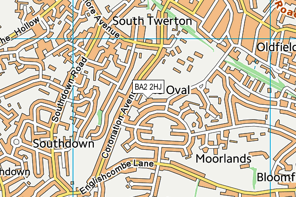 BA2 2HJ map - OS VectorMap District (Ordnance Survey)