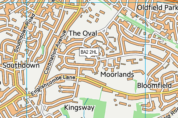 BA2 2HL map - OS VectorMap District (Ordnance Survey)