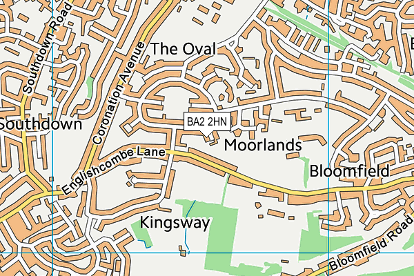 BA2 2HN map - OS VectorMap District (Ordnance Survey)