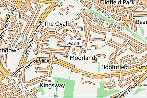 BA2 2HP map - OS VectorMap District (Ordnance Survey)