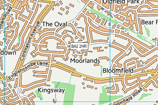 BA2 2HR map - OS VectorMap District (Ordnance Survey)
